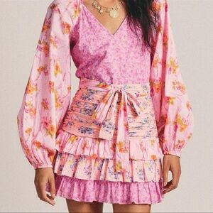 Rosedress Boutique Tiered Ruffle Floral Printed Long Sleeve Mini Dress